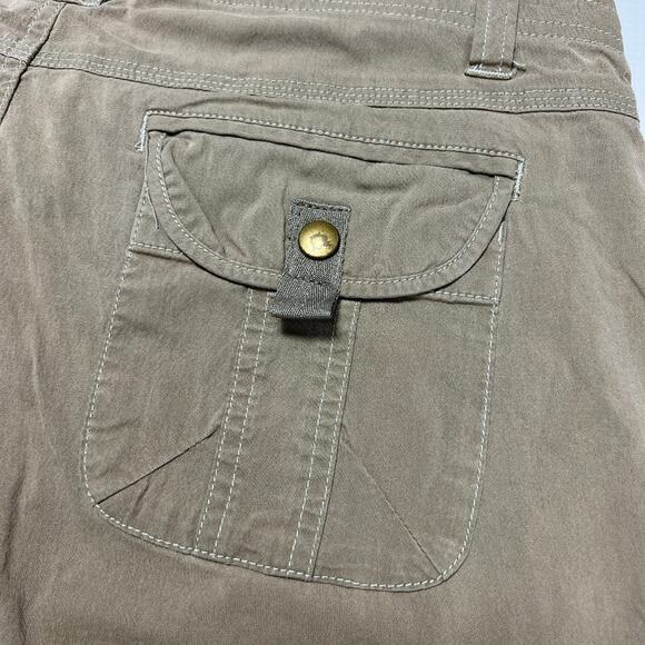 KUHL Vintage Patina Dye Splash Roll-Up Cargo Pants SIZE 8 Tan Hiking Travel - Picture 9 of 13